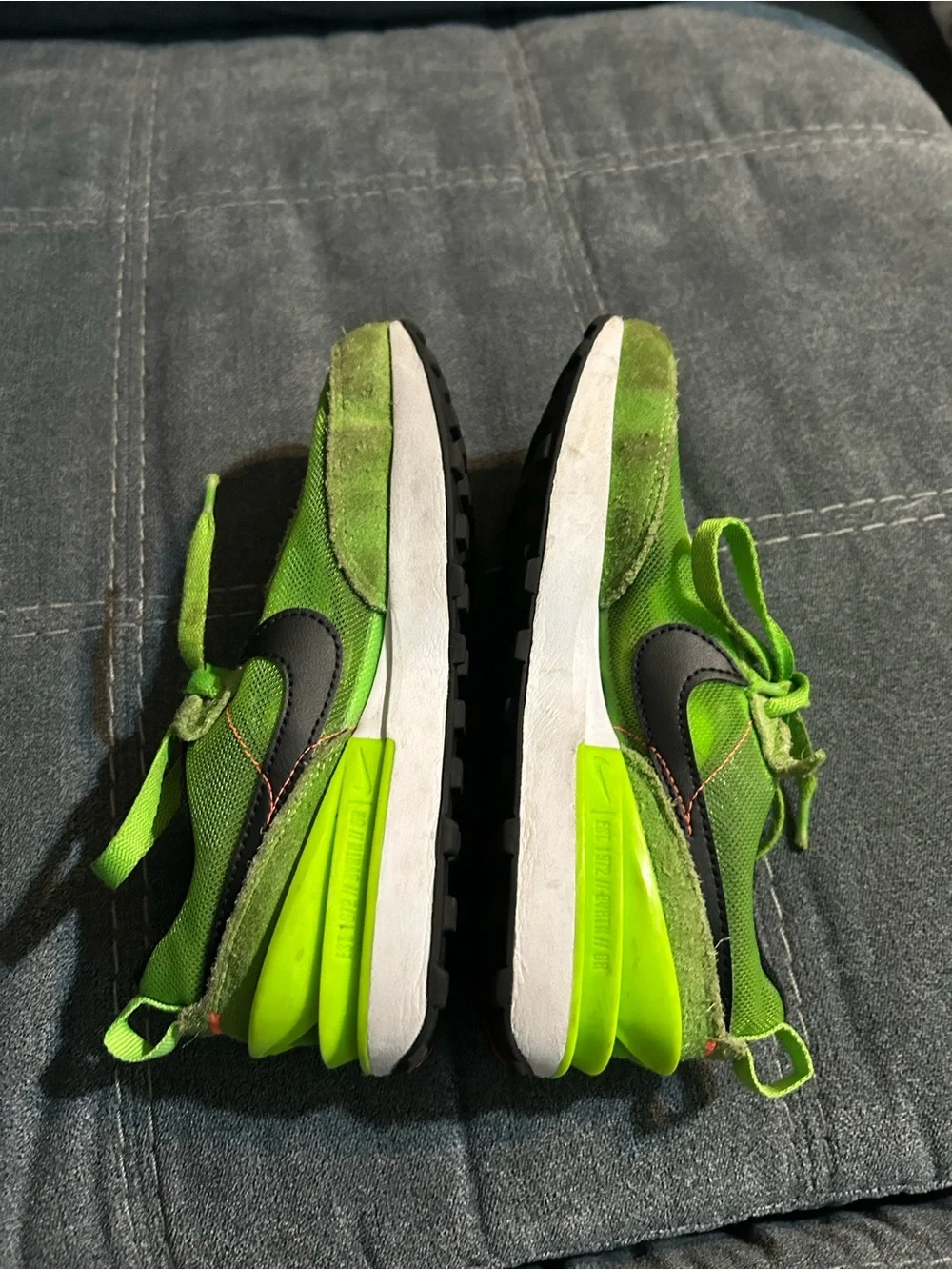 Nike Kids Neon Green Lightweight Sneakers with Black Swoosh